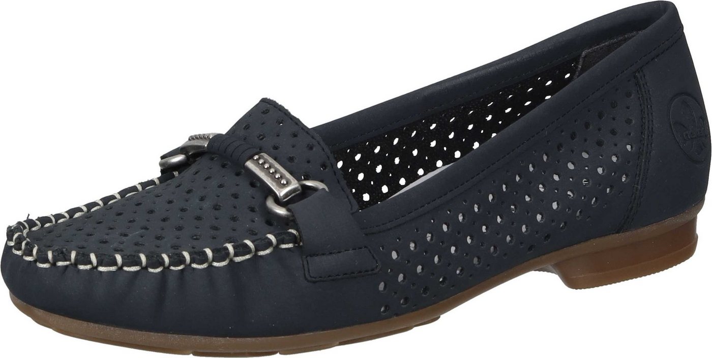 Rieker Slipper Slipper aus strapazierfähigem Synthetik (blau)