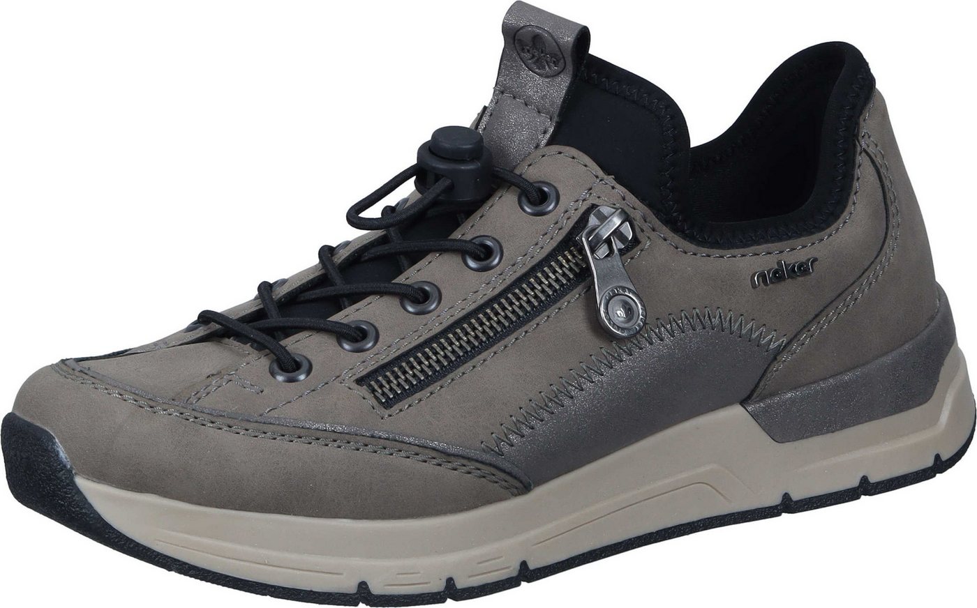 Rieker Slipper Slipper aus strapazierfähigem Synthetik (grau)