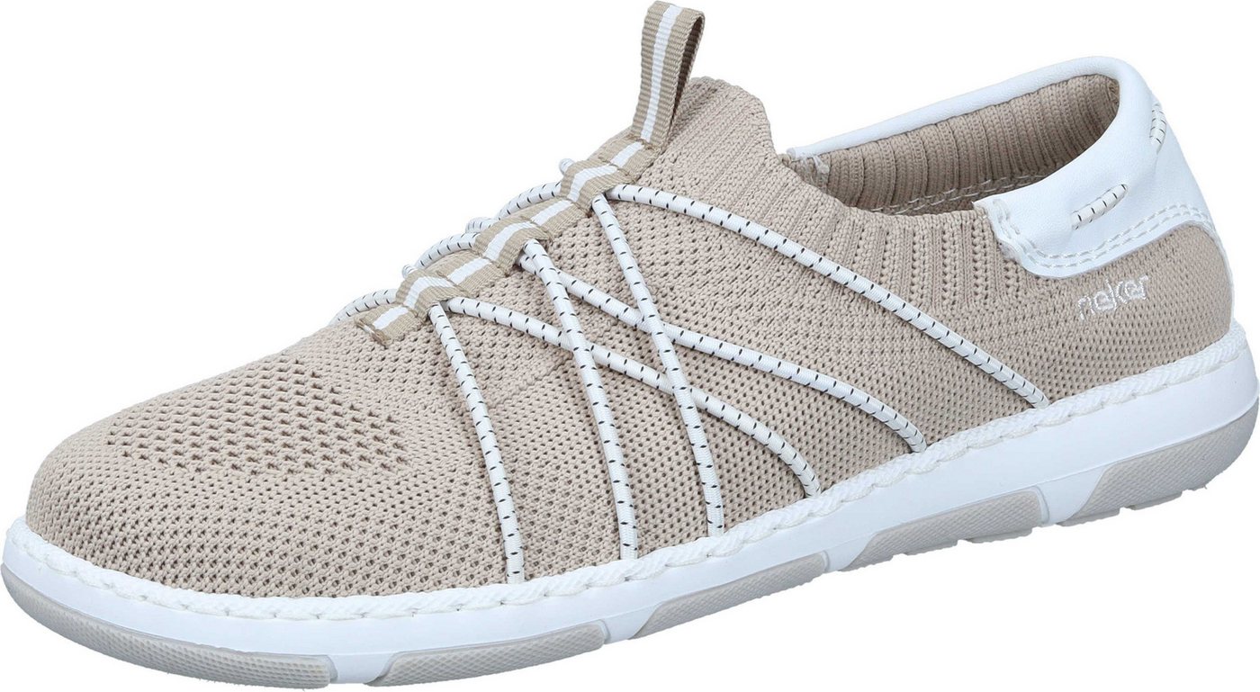 Rieker Slipper Slipper aus Textil (beige)