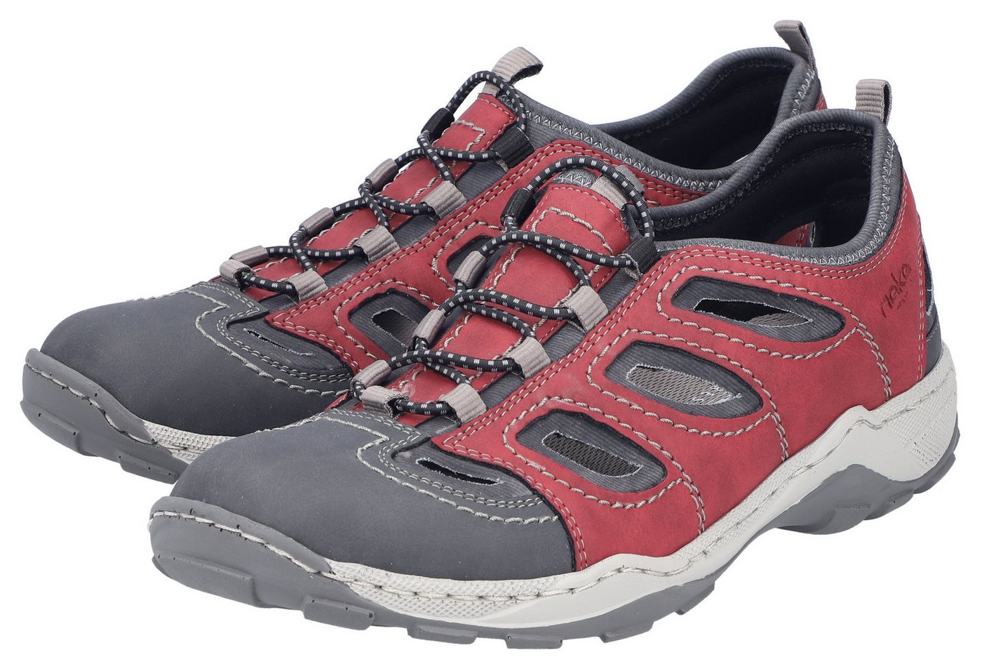 Rieker Slipper Trekking Schuh, Sandale, Sommerschuh mit praktischem Gummizug