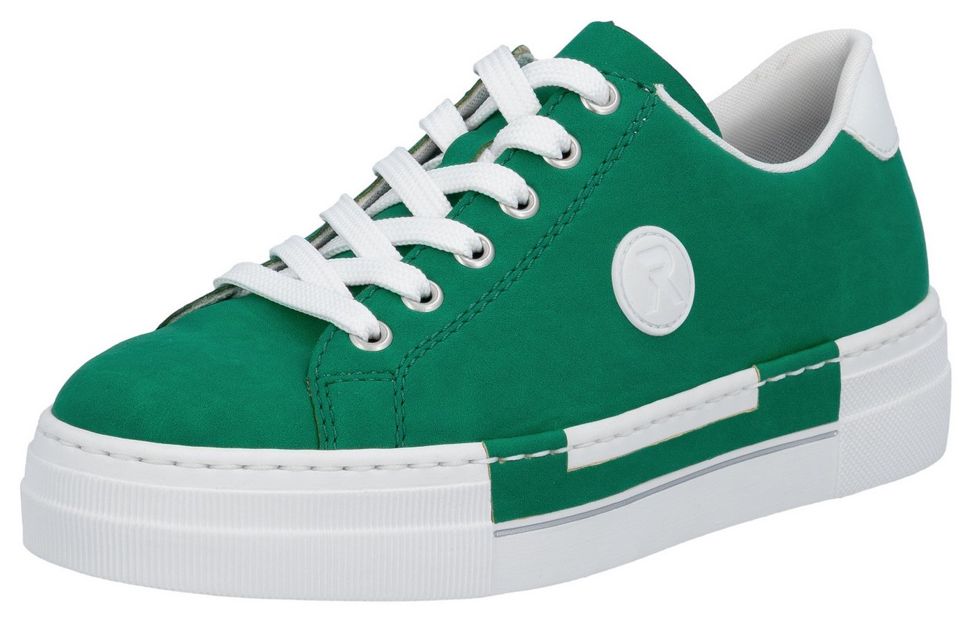 Rieker Sneaker, Freizeitschuh, Halbschuh, Schnürschuh mit Plateausohle (grün)