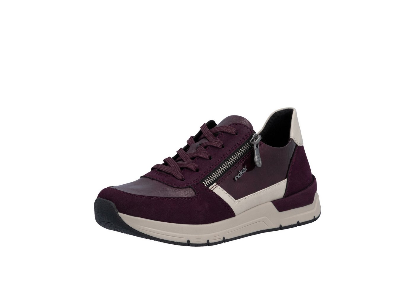 Rieker Sneaker Freizeitschuh, Schnürschuh, Halbschuh mit modischen Akzenten (rot)