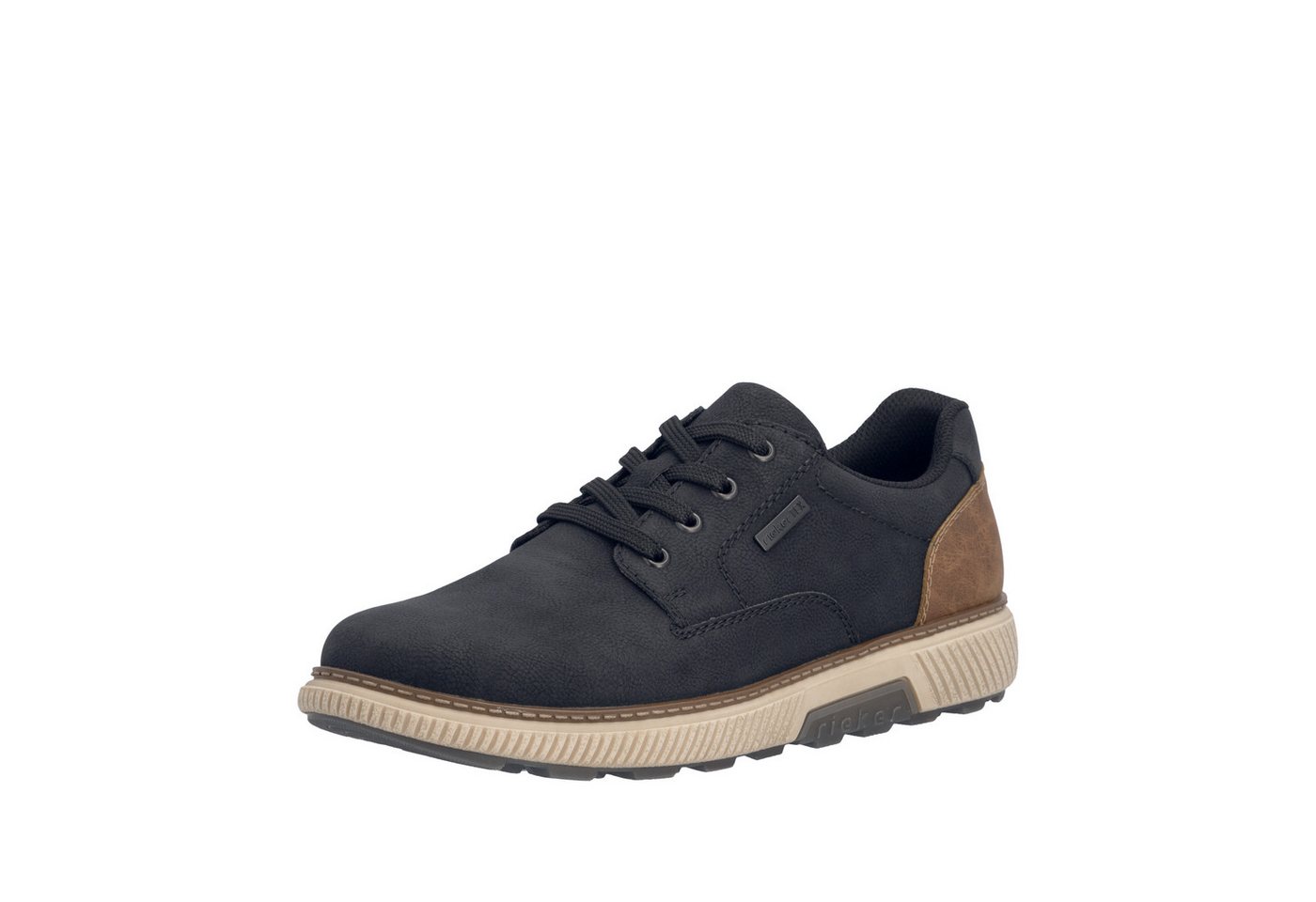 Rieker Sneaker Halbschuh, Schnürschuh, Casual Sneaker mit weichem Schaftrand, TEX (schwarz)
