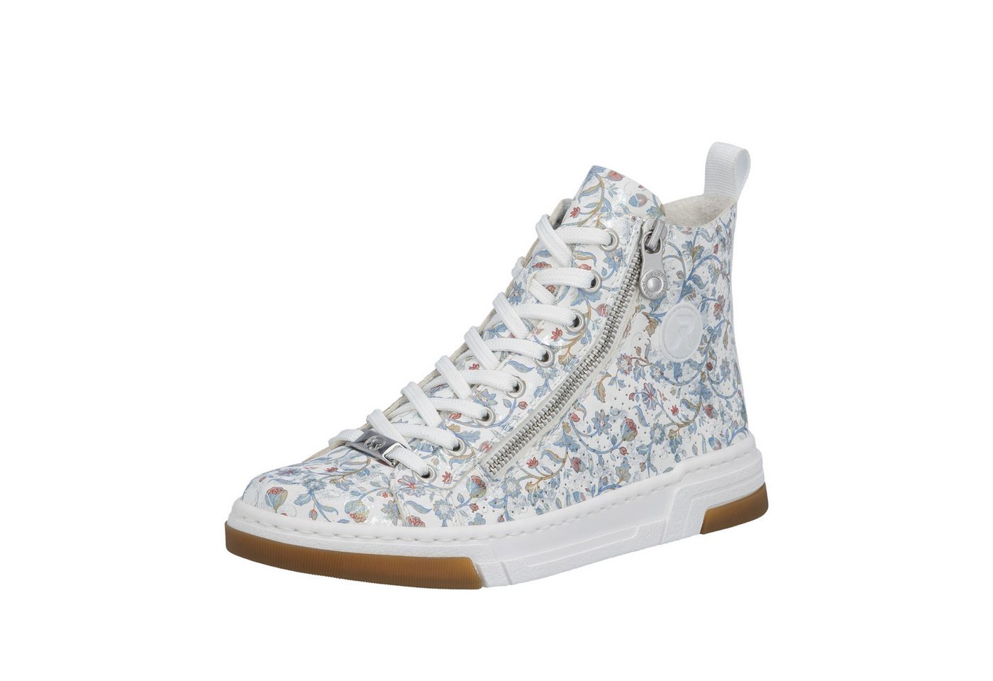 Rieker Sneaker High Top-Sneaker, Freizeitschuh, Schnürschuh mit Plateausohle (weiß)