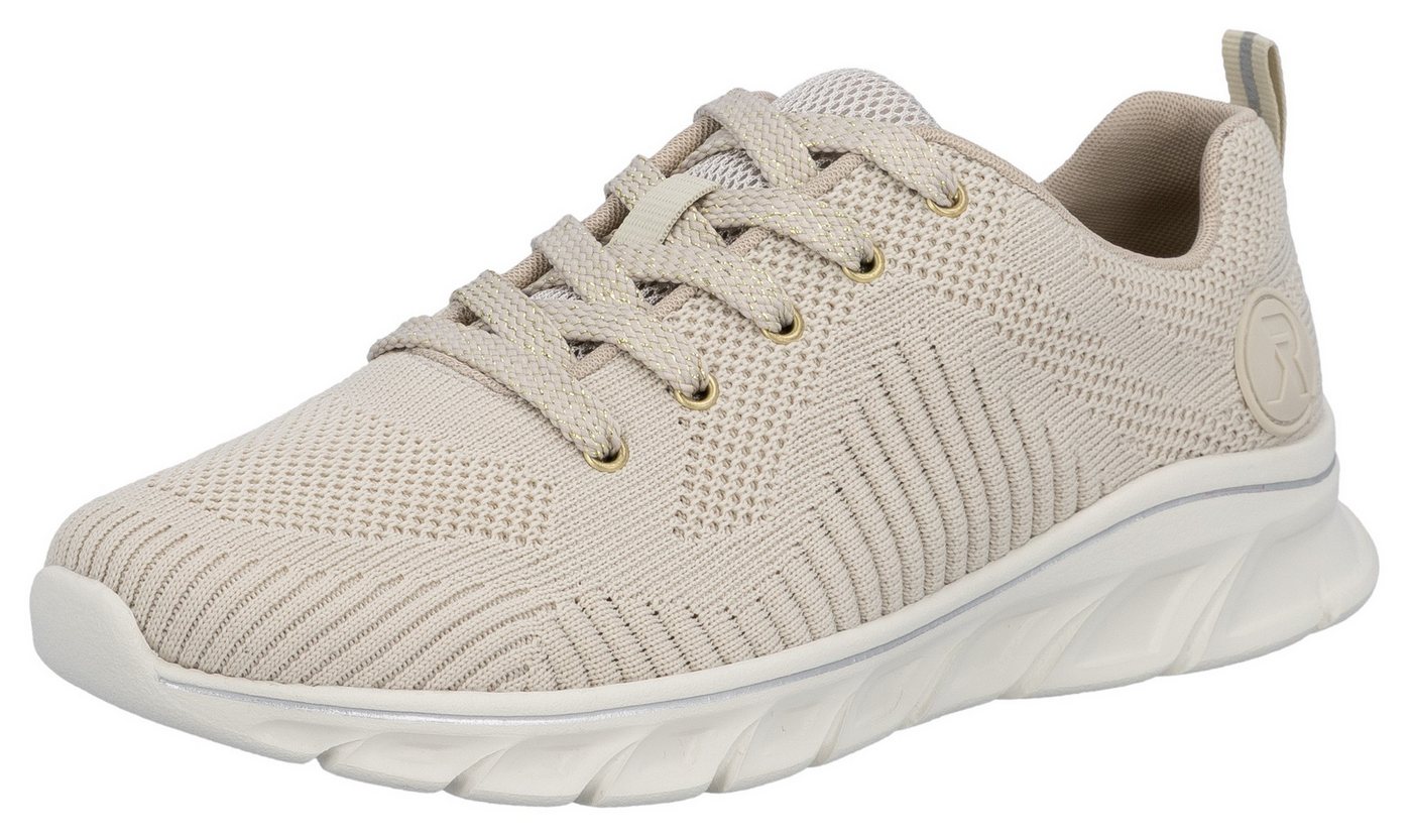 Rieker Sneaker mit leichter Laufsohle, Freizeitschuh, Halbschuh, Schnürschuh (beige)