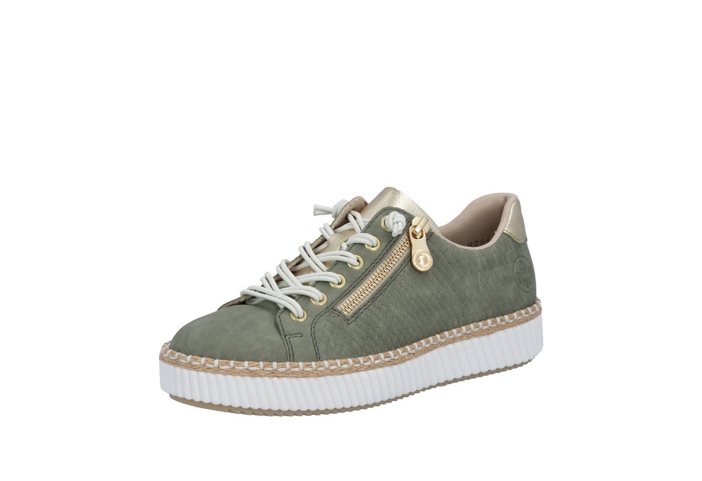 Rieker Sneaker mit modischer Ziernaht, Freizeitschuh, Halbschuh, Schnürschuh