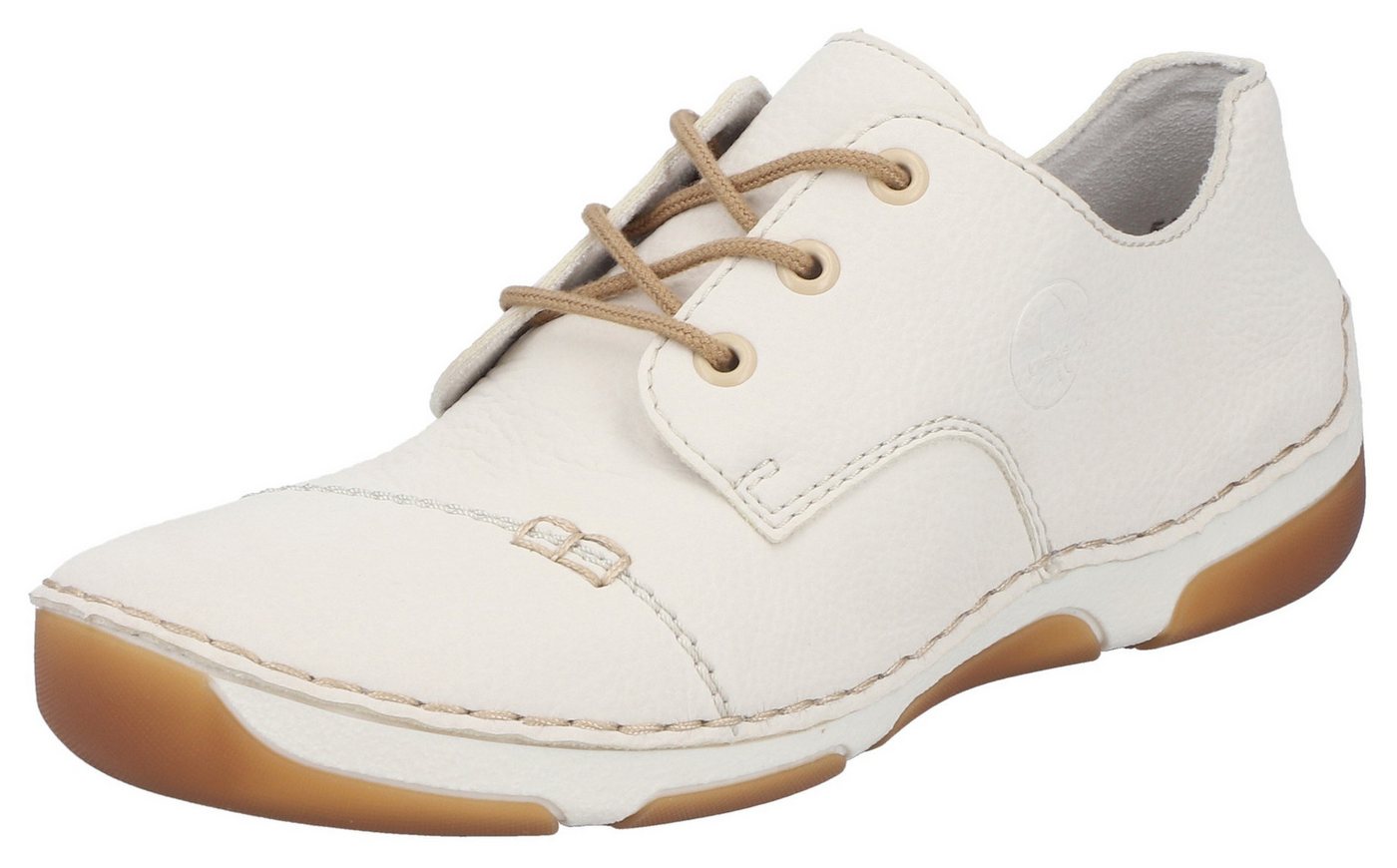 Rieker Sneaker Schnürschuh, Halbschuh, Casual-Schnürer mit softer Innensohle (beige)