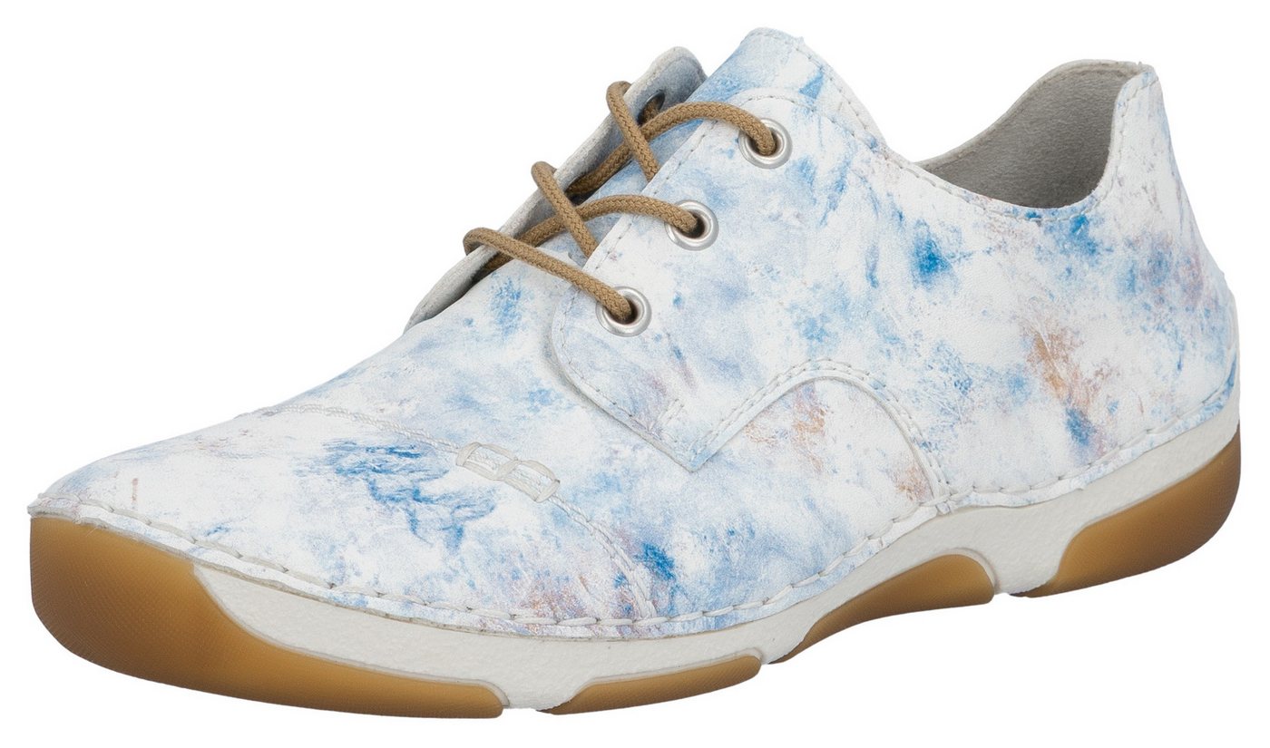 Rieker Sneaker Schnürschuh, Halbschuh, Casual-Schnürer mit softer Innensohle (blau/weiß)