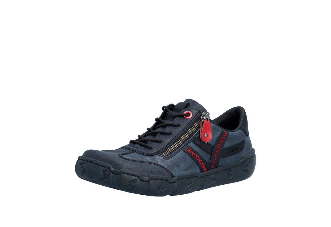 Rieker Sneaker Schnürschuh, Halbschuh, Freizeitschuh mit Ziernähte