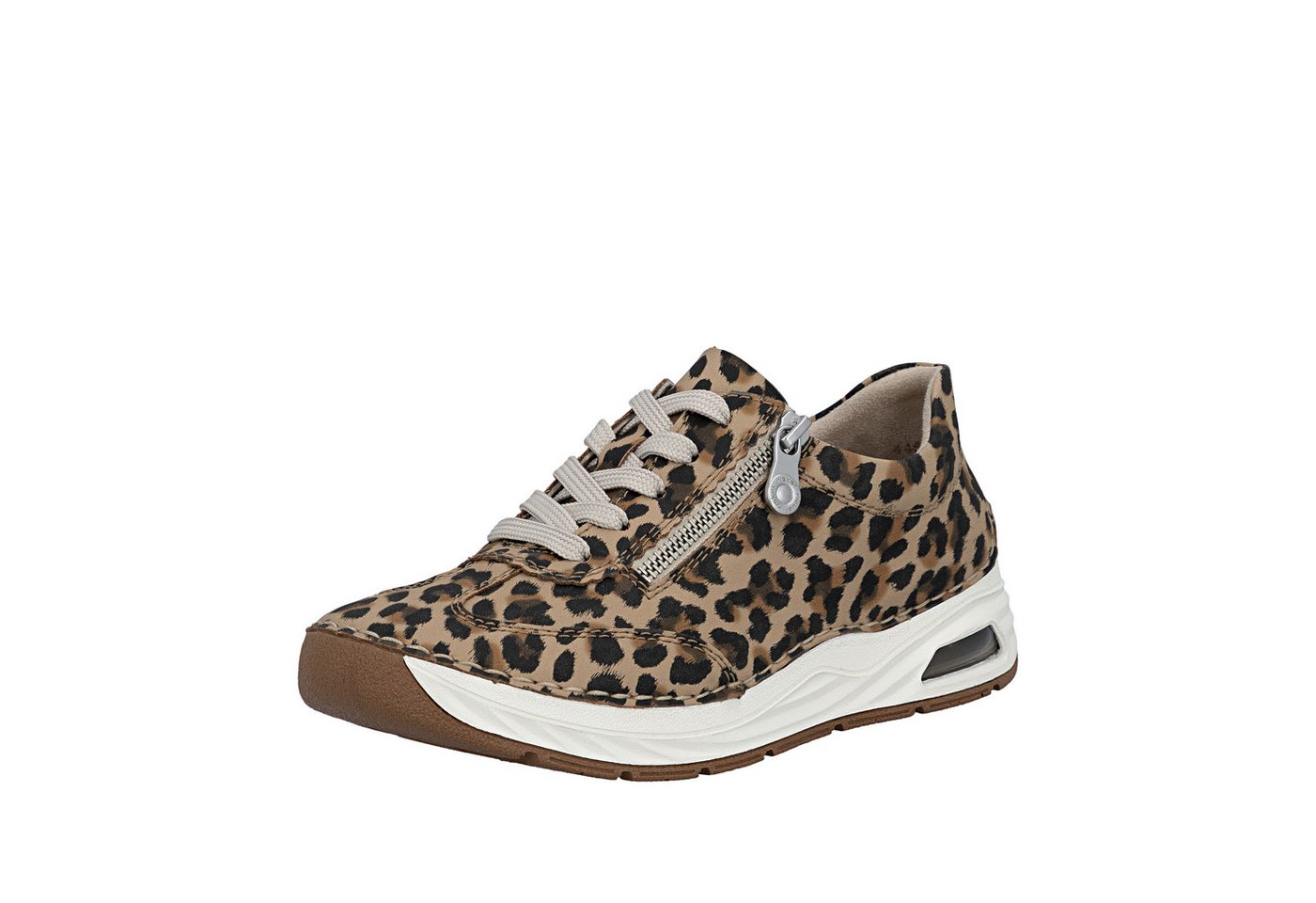 Rieker Sneaker Schnürschuh, Halbschuh Freizeitsneaker im leo-Look