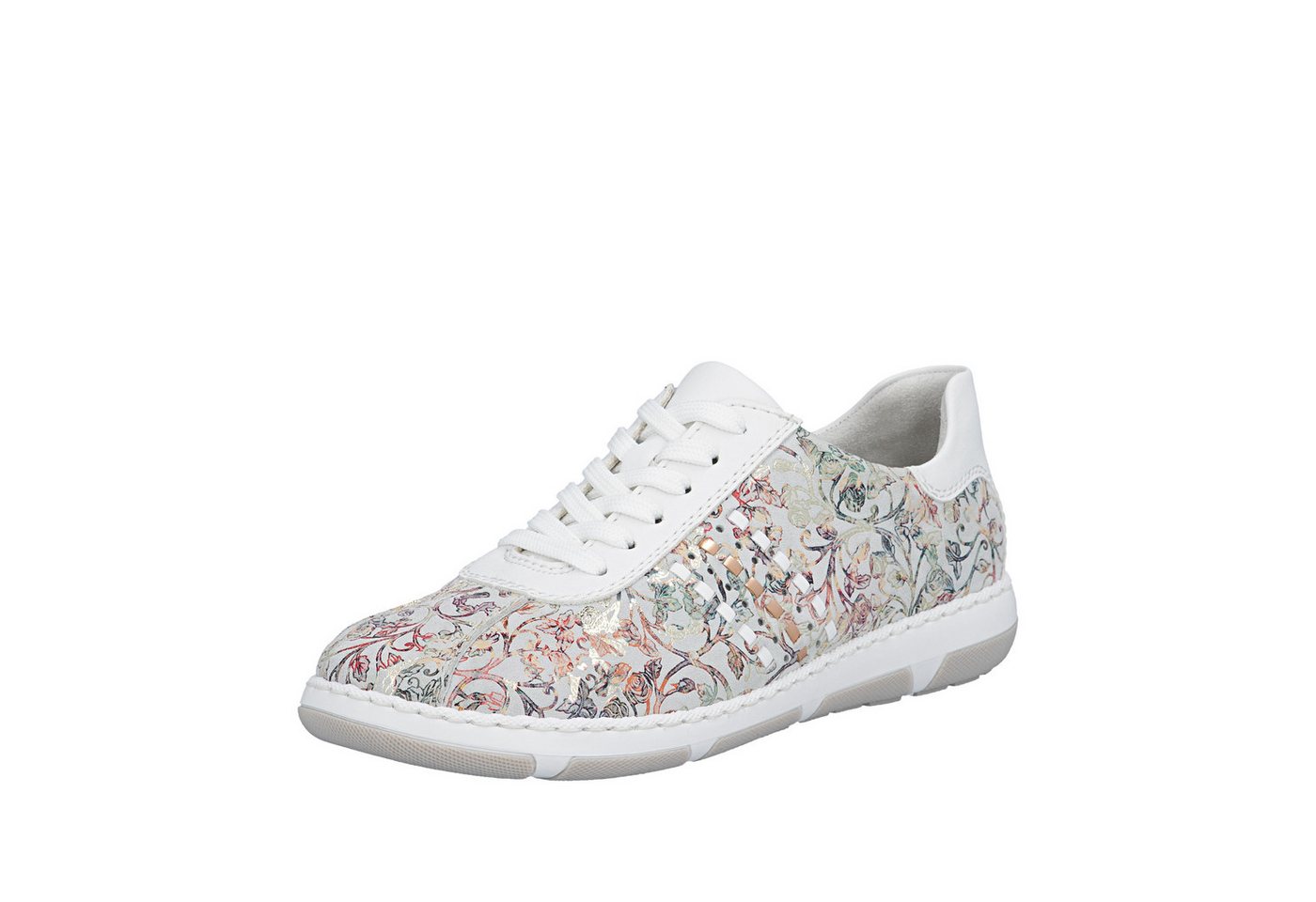 Rieker Sneaker Schnürschuh, Halbschuh, Freizeitsneaker mit floraler Musterung