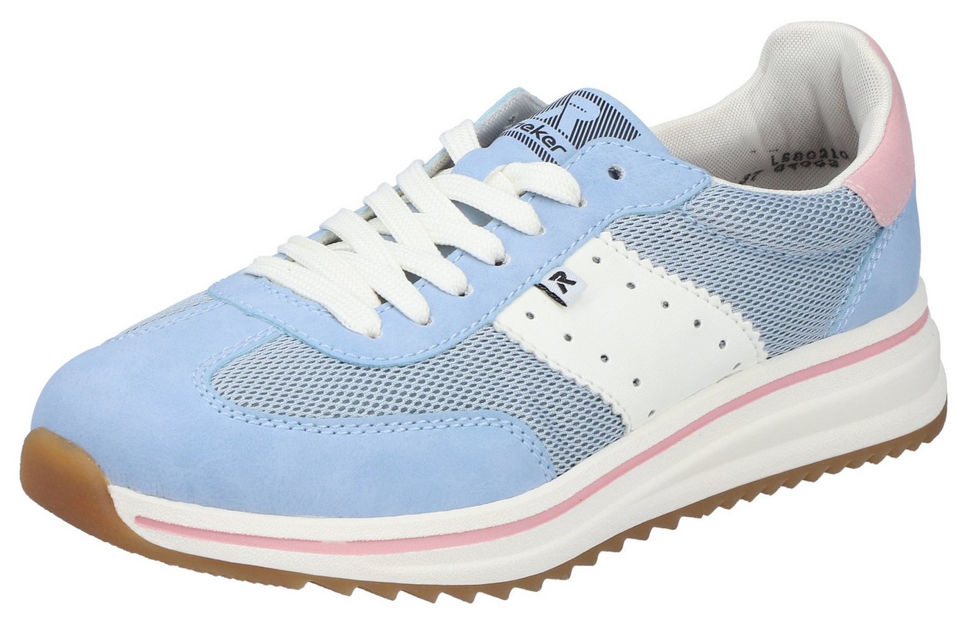Rieker Sneaker Schnürschuh, Halbschuh, Freizeitsneaker mit Kontrastbesätze (blau)