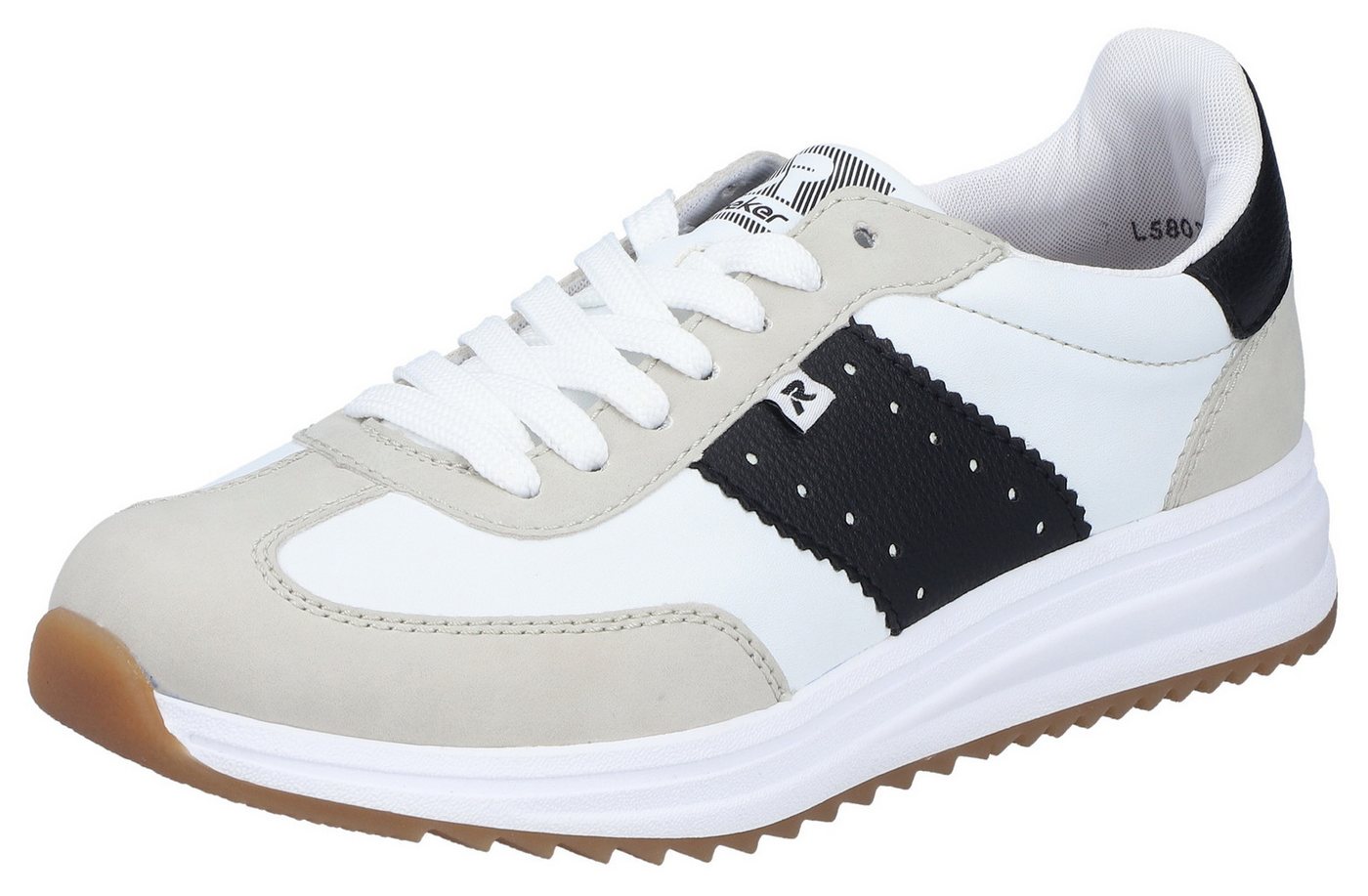 Rieker Sneaker Schnürschuh, Halbschuh, Freizeitsneaker mit Kontrastbesätze
