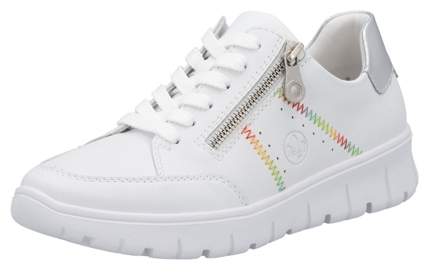 Rieker Sneaker, Schnürschuh, Halbschuh, Freizeitsneaker, seitlicher Reißverschluss