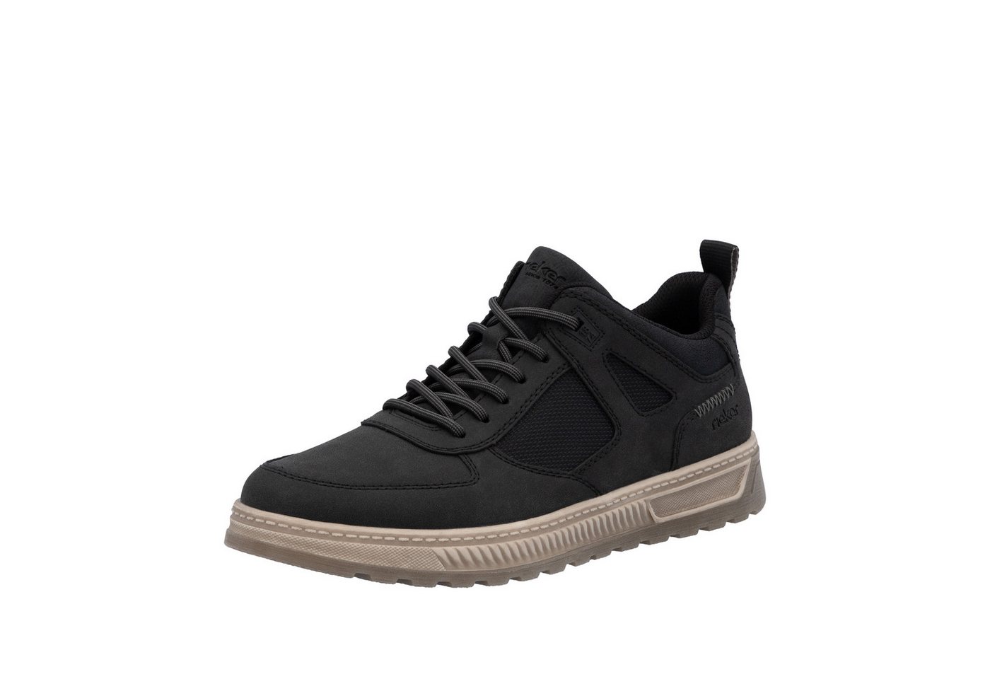 Rieker Sneaker Schnürschuh, Halbschuh, Outdoorschuh mit gepolstertem Schaftrand (schwarz)