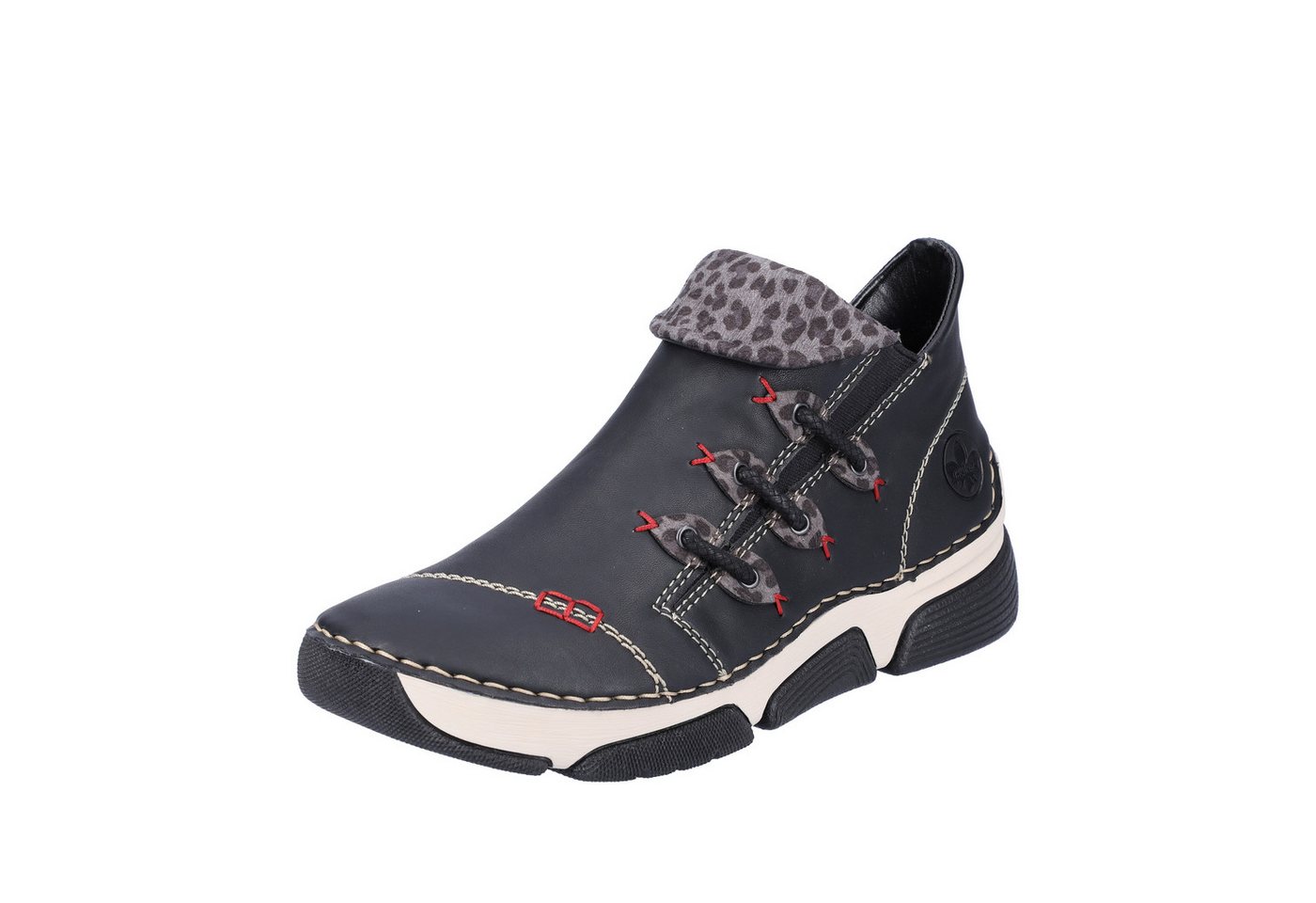 Rieker Sneakerboots Schlupfboots, Stiefelette, High Top Sneaker mit Innenreißverschluss (schwarz)