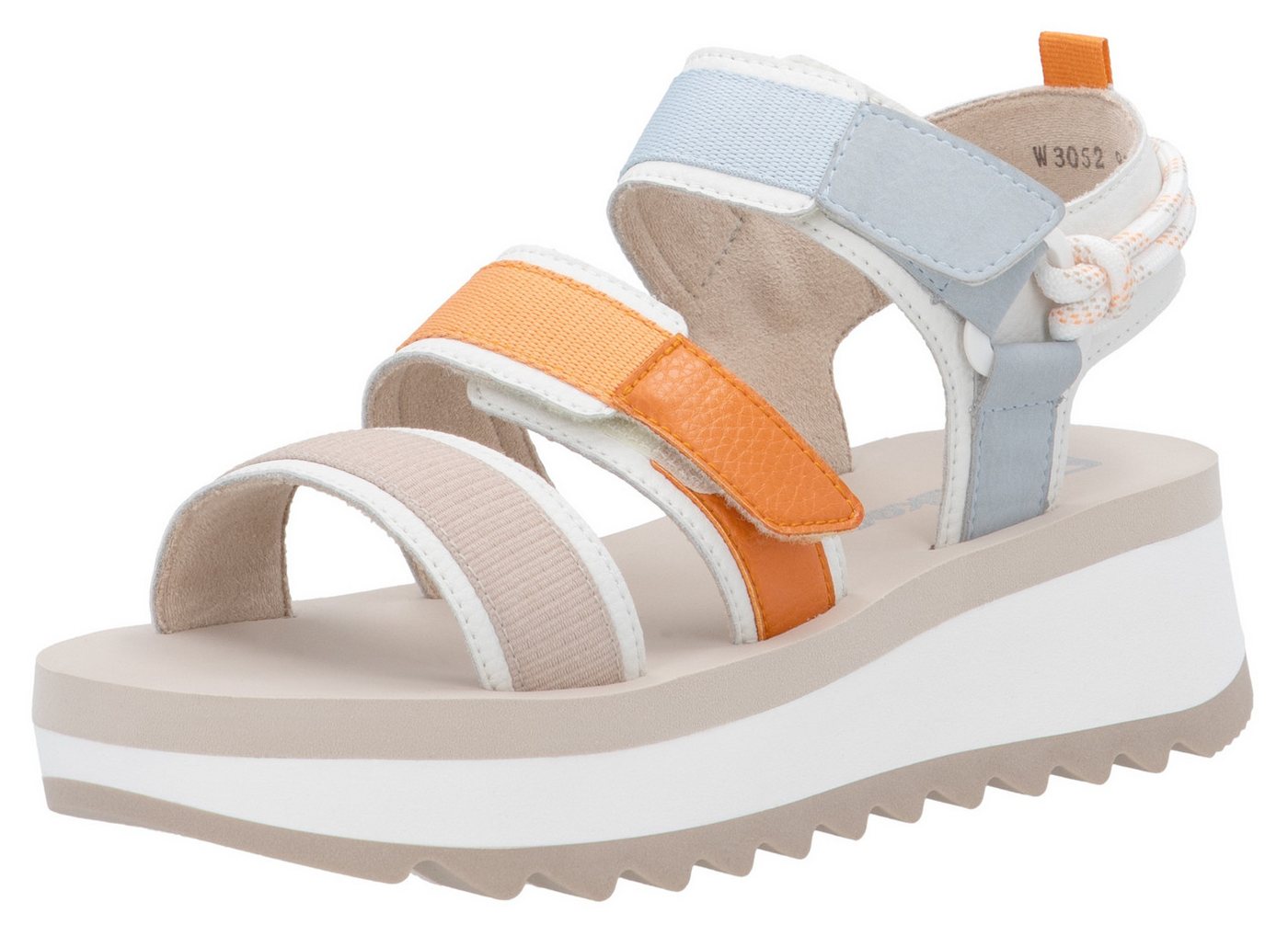 RIEKER Sport Adelaide Plateausandale Sommerschuh, Outdoorsandale, Sandalette mit Klettverschlüsse