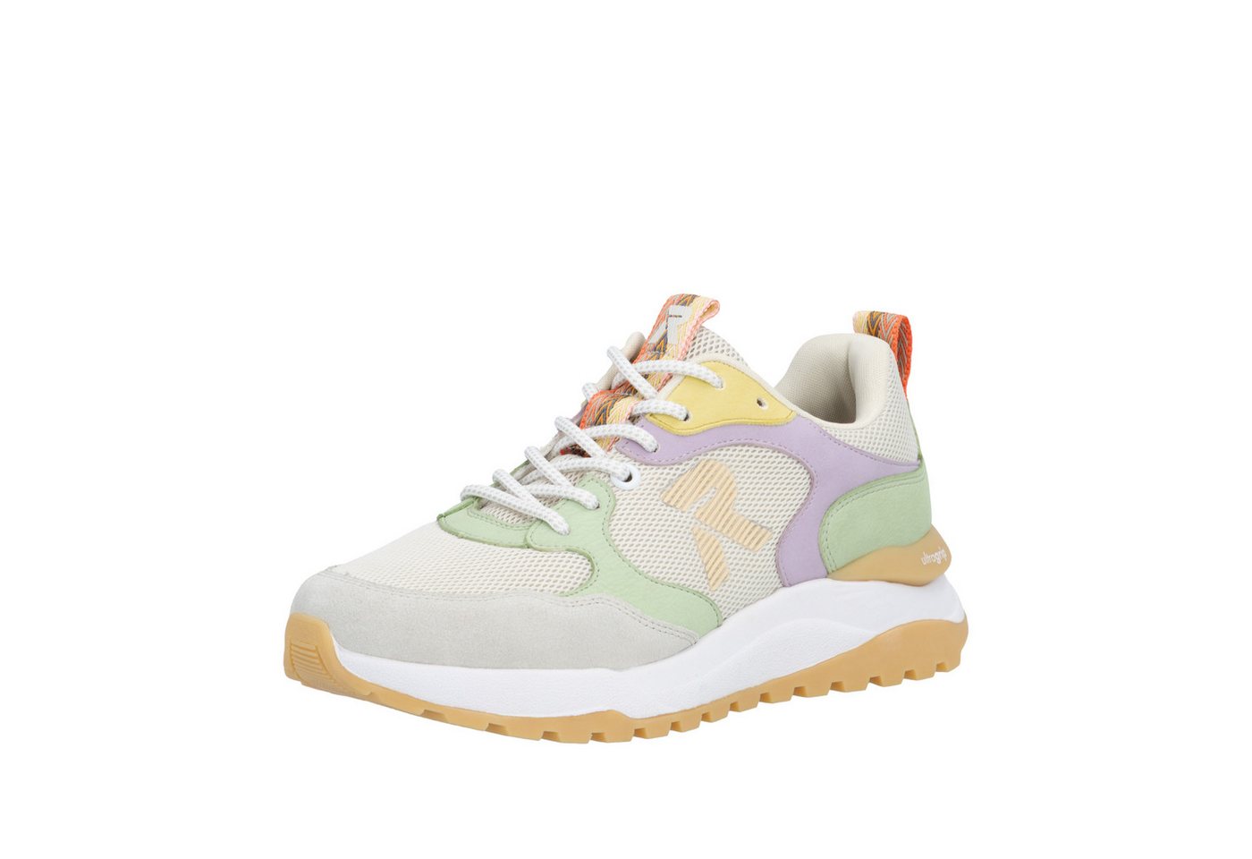 Rieker Sport Keilsneaker Schnürschuh, Freizeitsneaker, Halbschuh mit gepolstertem Schaftrand (beige)
