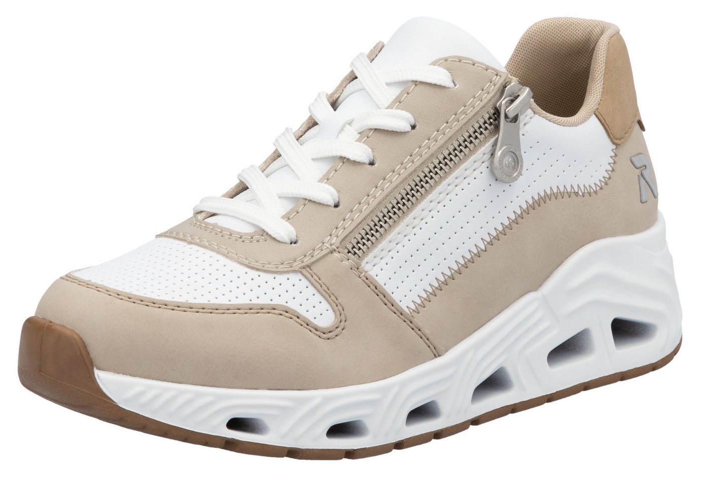 RIEKER Sport Keilsneaker Schnürschuh, Halbschuh, Freizeitsneaker mit Reißverschluss