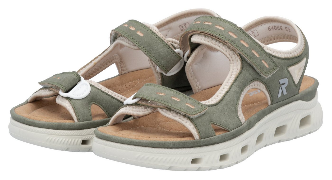 RIEKER Sport Outdoorsandale Sandale, Sommerschuh, Sandalette, Plateauabsatz, mit Klettverschlüssen