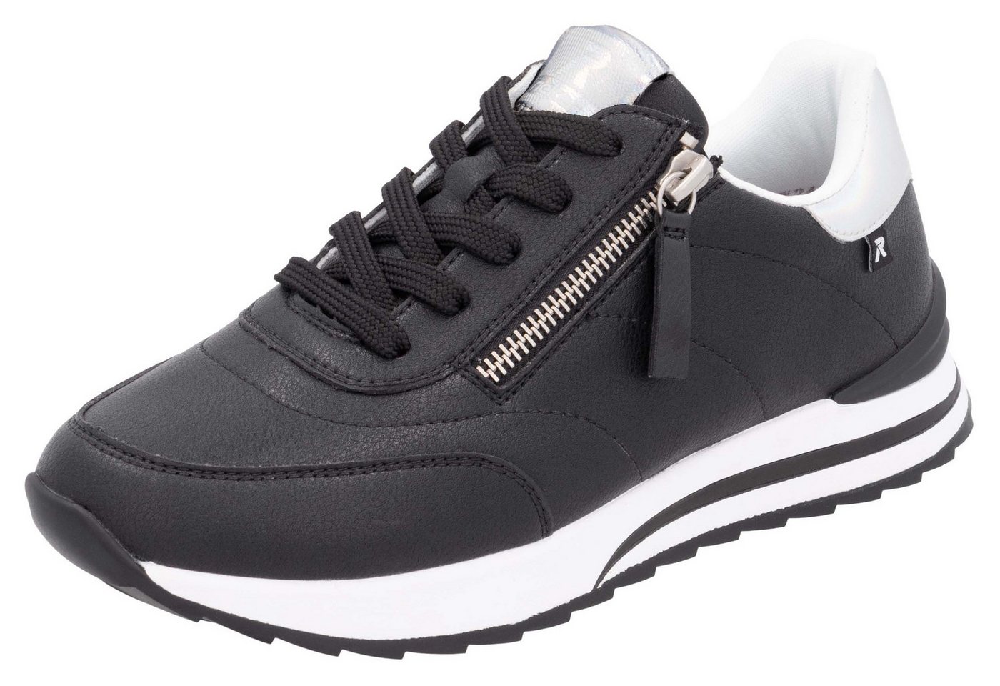 RIEKER Sport Plateausneaker, Freizeitschuh, Halbschuh, Schürschuh in schmaler Form