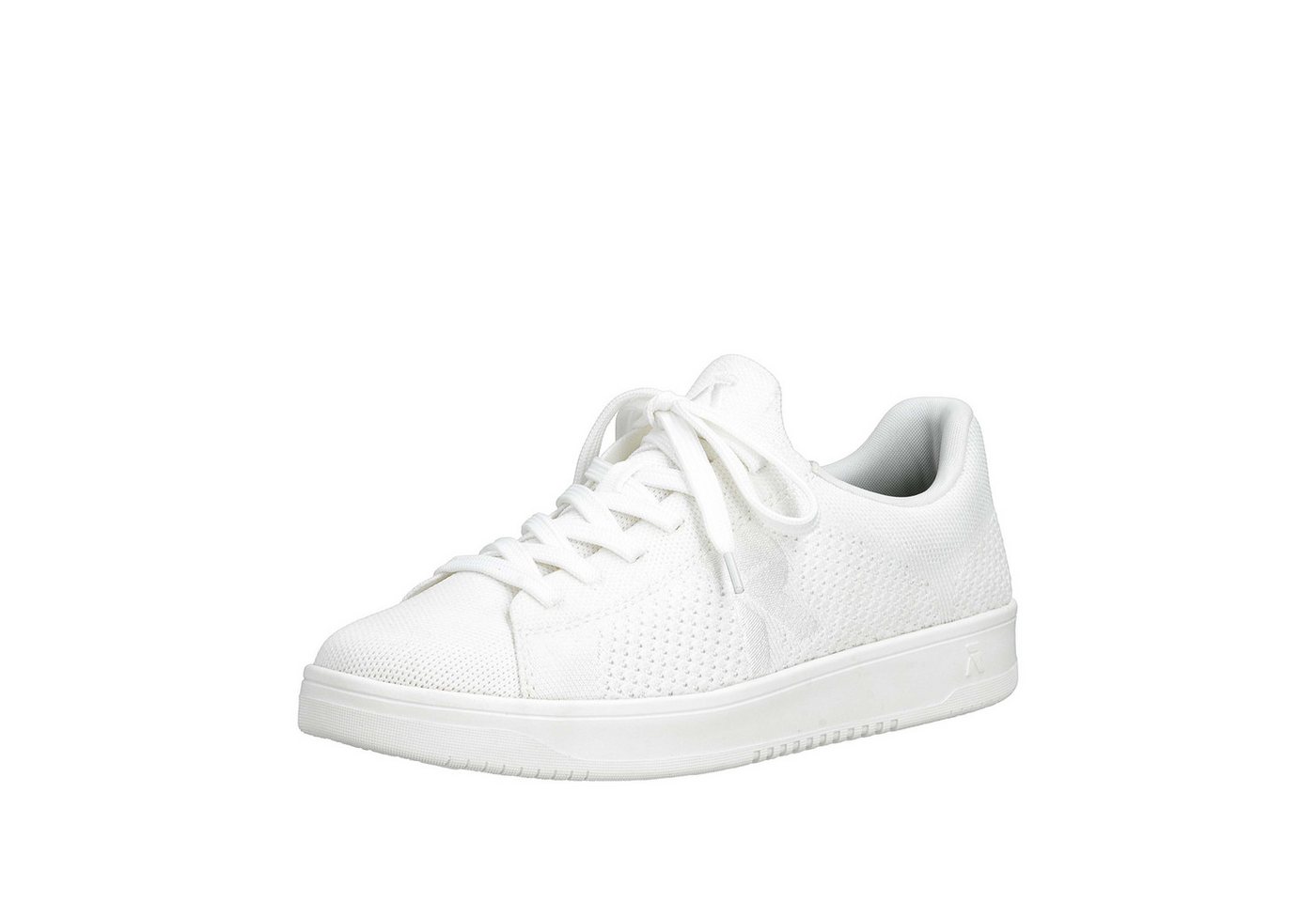 Rieker Sport Plateausneaker Slip-on Sneaker, Halbschuh, Freizeitsneaker mit aufgesetzter Schnürung (weiß)