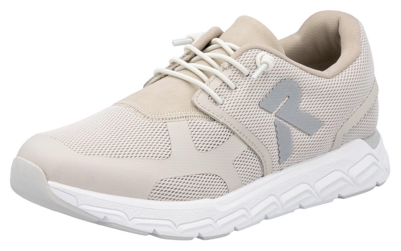 RIEKER Sport Preston Slip-On Sneaker Freizeitschuh, Halbschuh, Schlupfschuh mit Gummizug (beige)