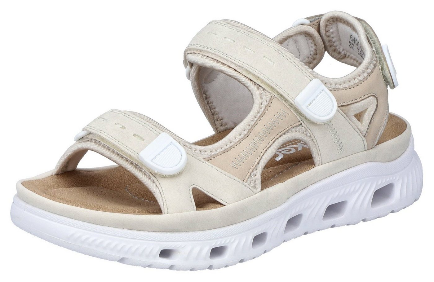 Rieker Sport Sandale, Sommerschuh, Sandalette, Plateauabsatz, mit Klettriemchen