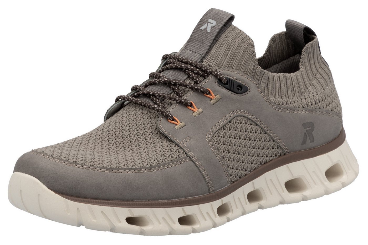 RIEKER Sport Slip-On Sneaker, Halbschuh, Freizeitschuh, Slipper mit modischer Laufsohle (beige)