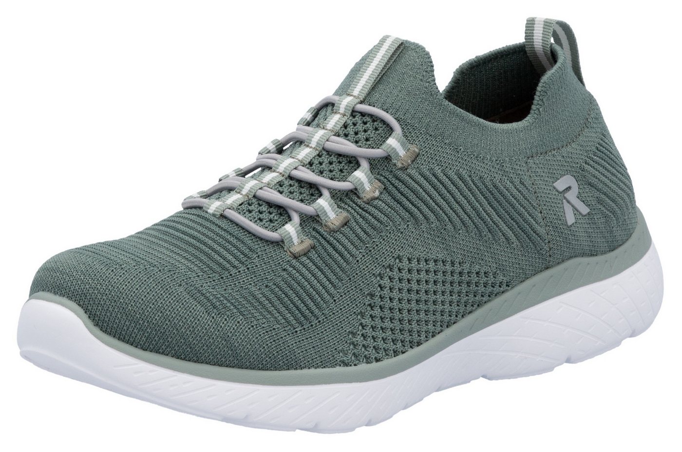 RIEKER Sport Slip-On Sneaker, Slipper, Freizeitschuh, Schlupfschuh mit Elastik-Einstieg (grün)