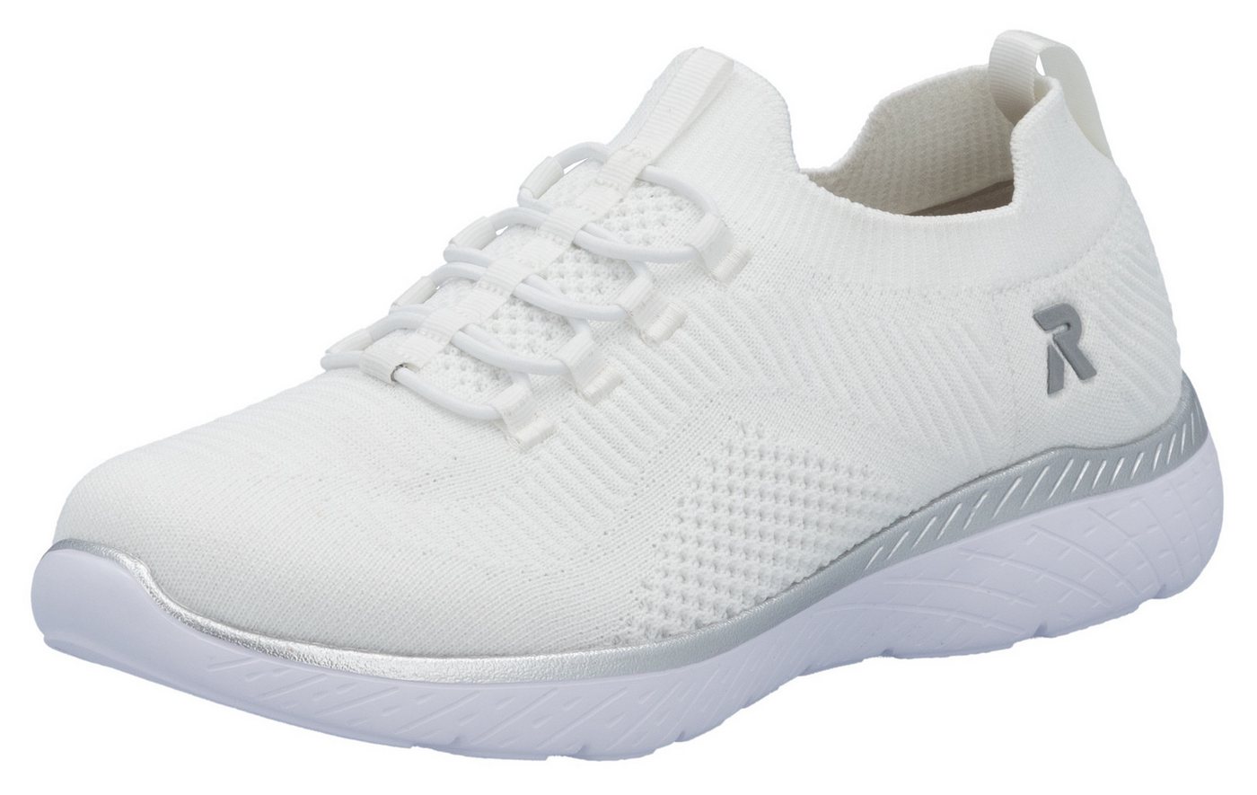 RIEKER Sport Slip-On Sneaker, Slipper, Freizeitschuh, Schlupfschuh mit Elastik-Einstieg (weiß)