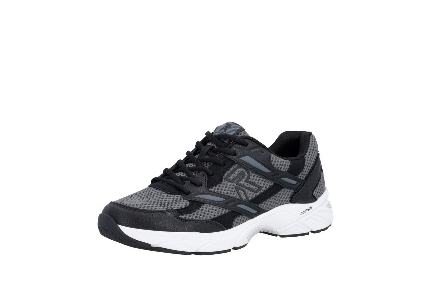 Rieker Sport Sneaker Freizeitsneaker, Halbschuh, Ugly-Schnürer in bequemer Form (grau/schwarz)