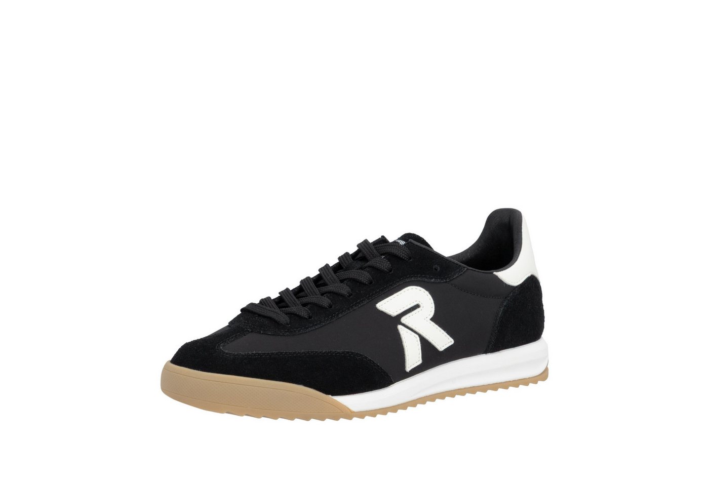 Rieker Sport Sneaker Hallenschuh, Sportschuh, Freizeitsneaker, Schnürschuh mit Profil (schwarz)