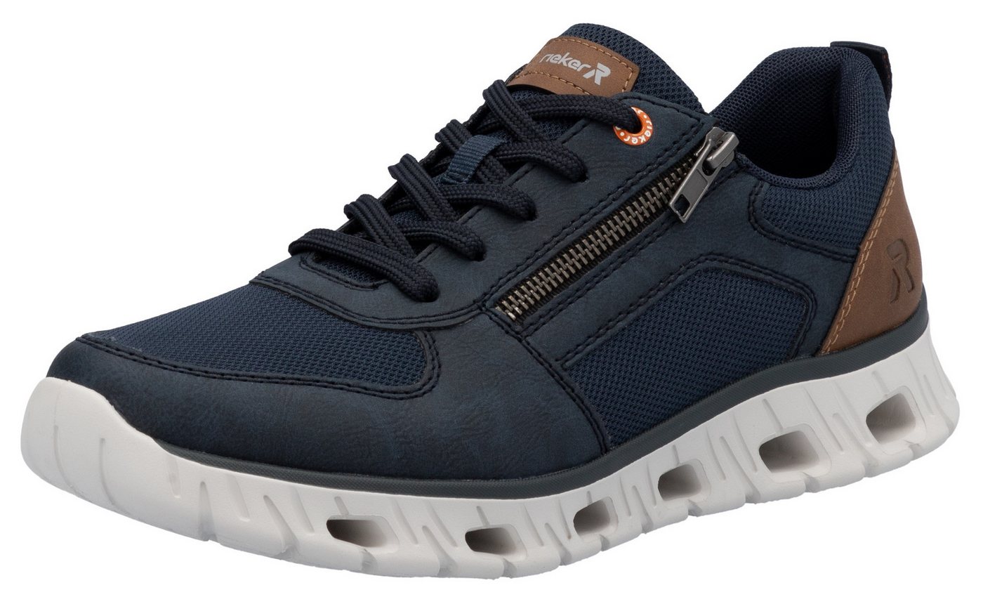 RIEKER Sport Sneaker, Schnürschuh, Freizeitschuh, Halbschuh mit Reißverschluss