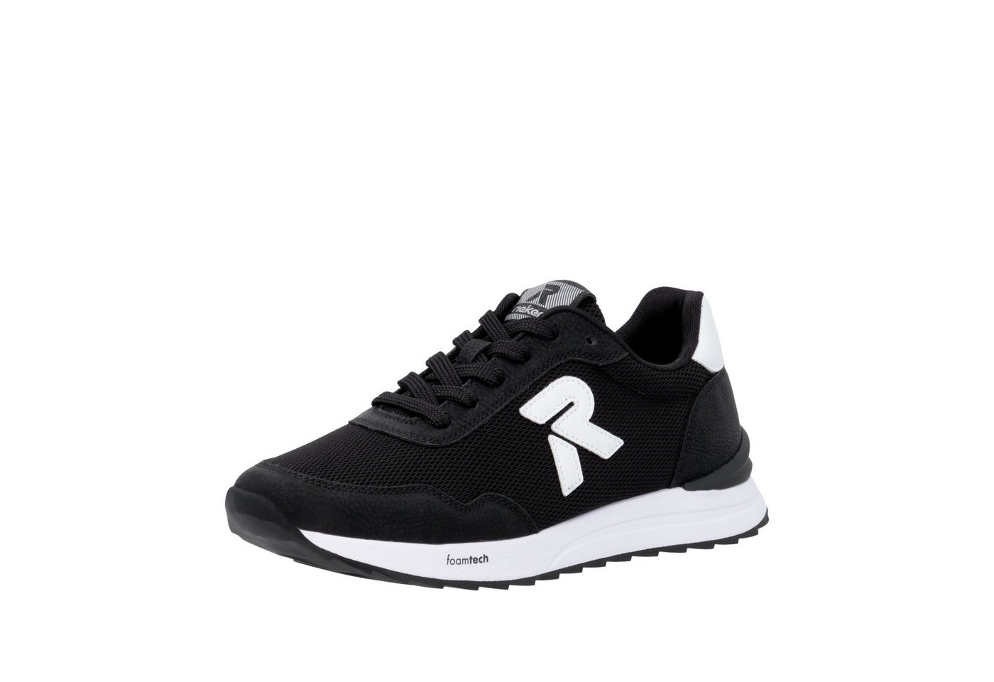 Rieker Sport Sneaker Schnürschuh, Halbschuh, Freizeitsneaker mit leichter Laufsohle (schwarz/weiß)