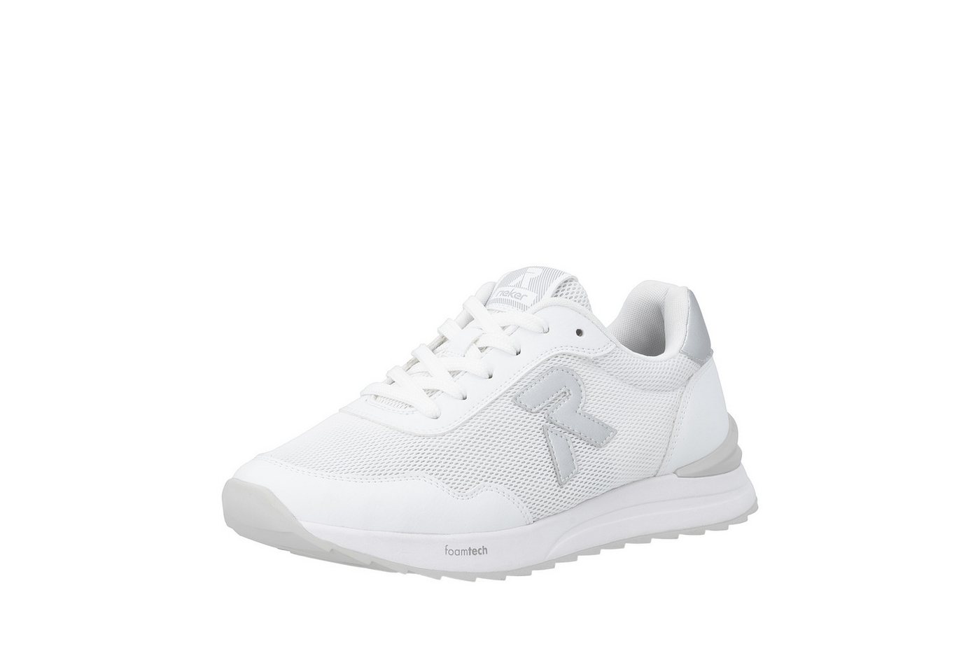Rieker Sport Sneaker Schnürschuh, Halbschuh, Freizeitsneaker mit leichter Laufsohle (silber/weiß)