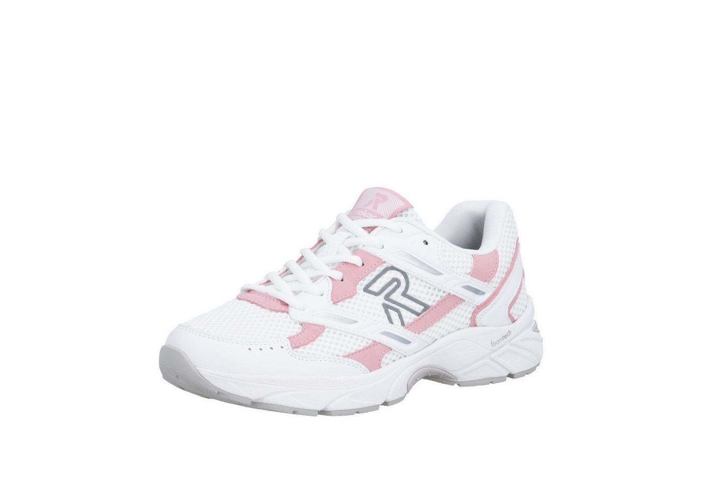 Rieker Sport Sneaker Schnürschuh, Halbschuh, Freizeitsneaker mit Memory-Schaum (rosa/weiß)