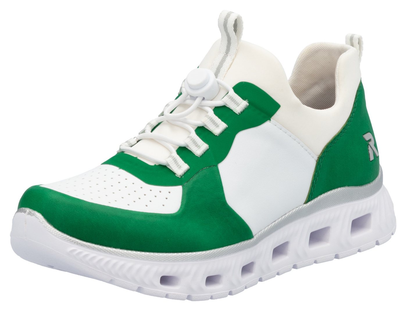 RIEKER Sport vegan Slip-On Sneaker, Schlupfschuh, Halbschuh, Freizeitschuh mit Schnellverschluss