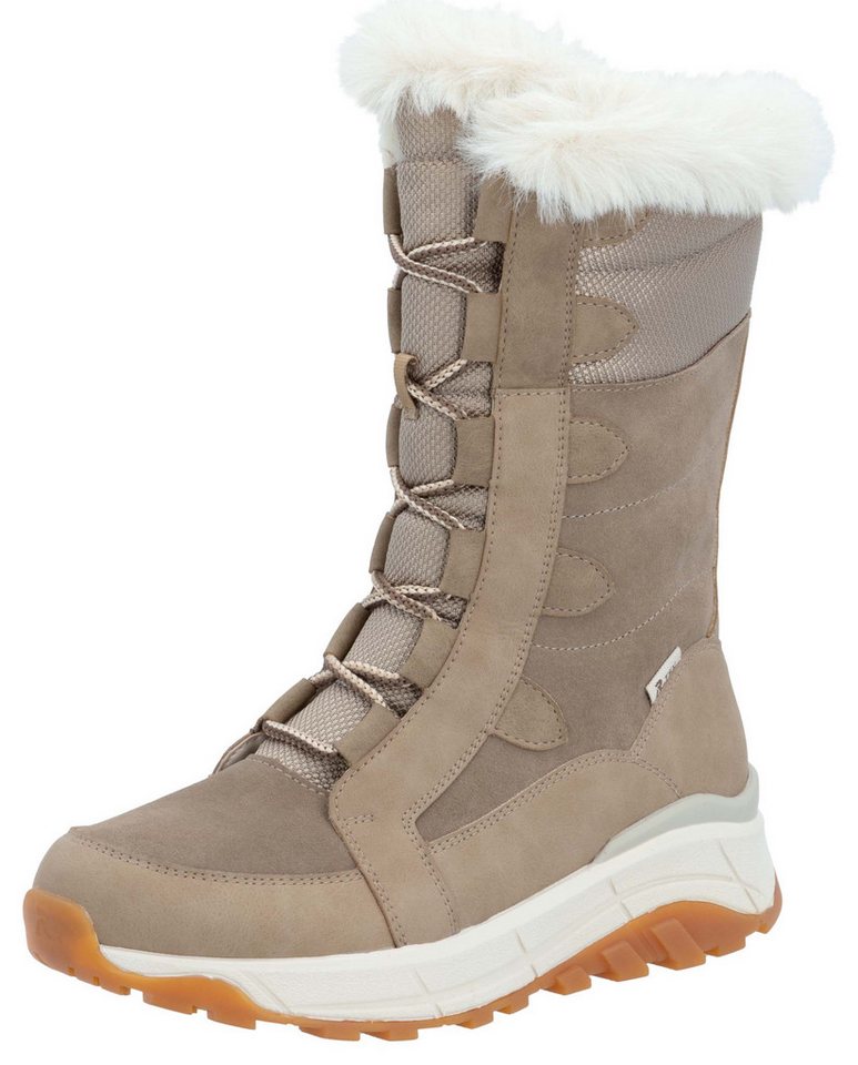 RIEKER Sport Winterboots, Schneeboots, Winterboots mit Lammwollfutter, Fiber Grip Laufsohle