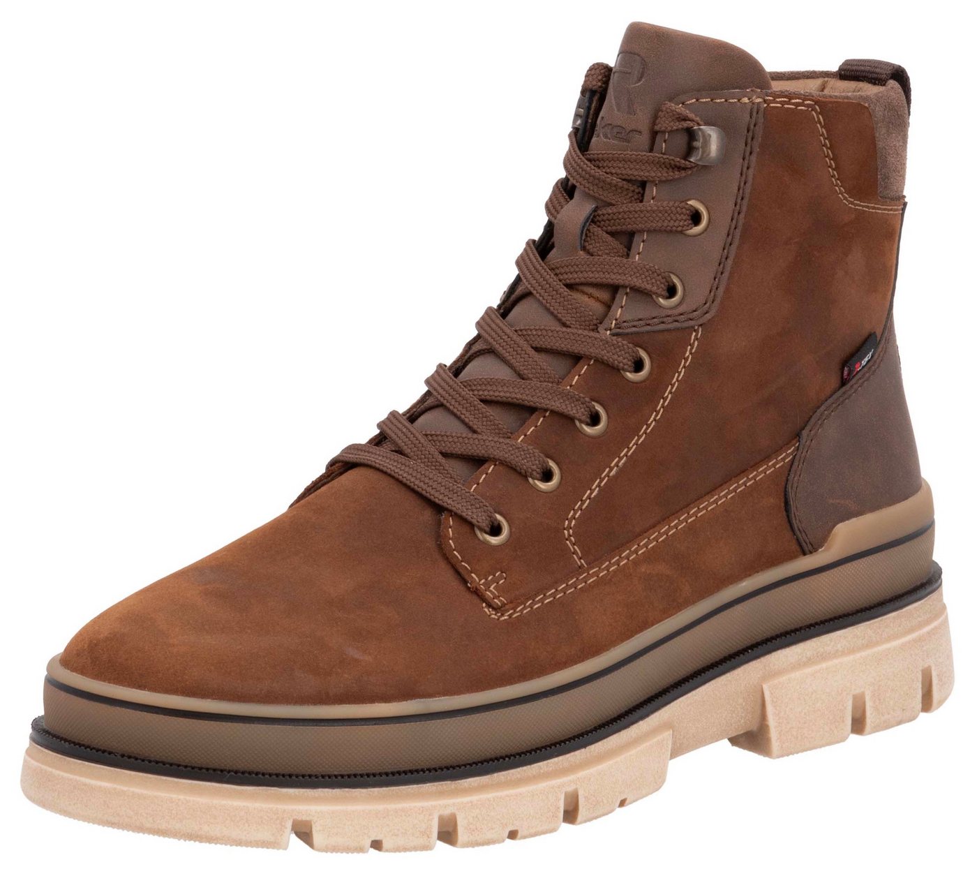 RIEKER Sport Winterstiefelette Plateaustiefel, Schnürstiefel mit wasserabweisender TEX-Membran