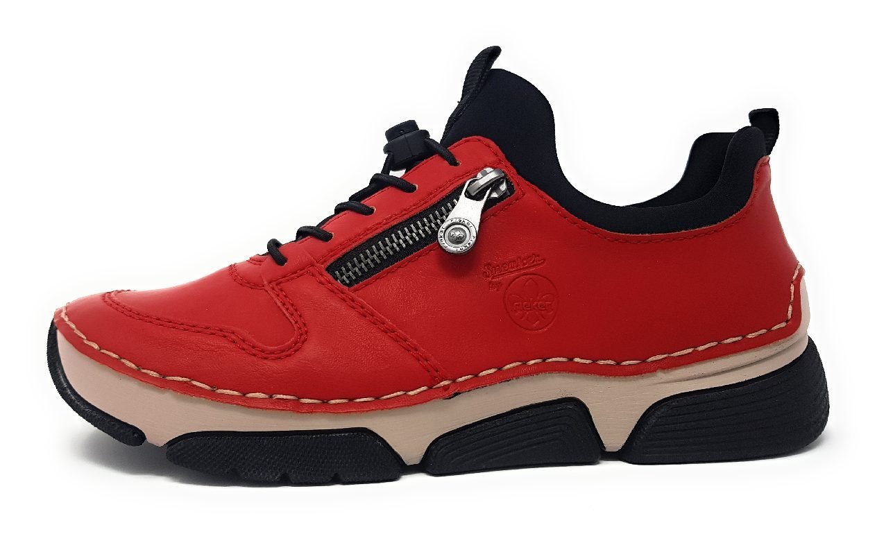 Rieker sportlicher Schnürer Schnürschuh (rot)