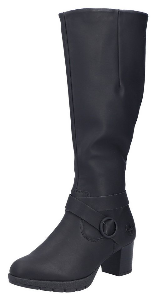 Rieker Stiefel Langschaftstiefel, Blockabsatz,mit Reißverschluss hinten-schmale Form