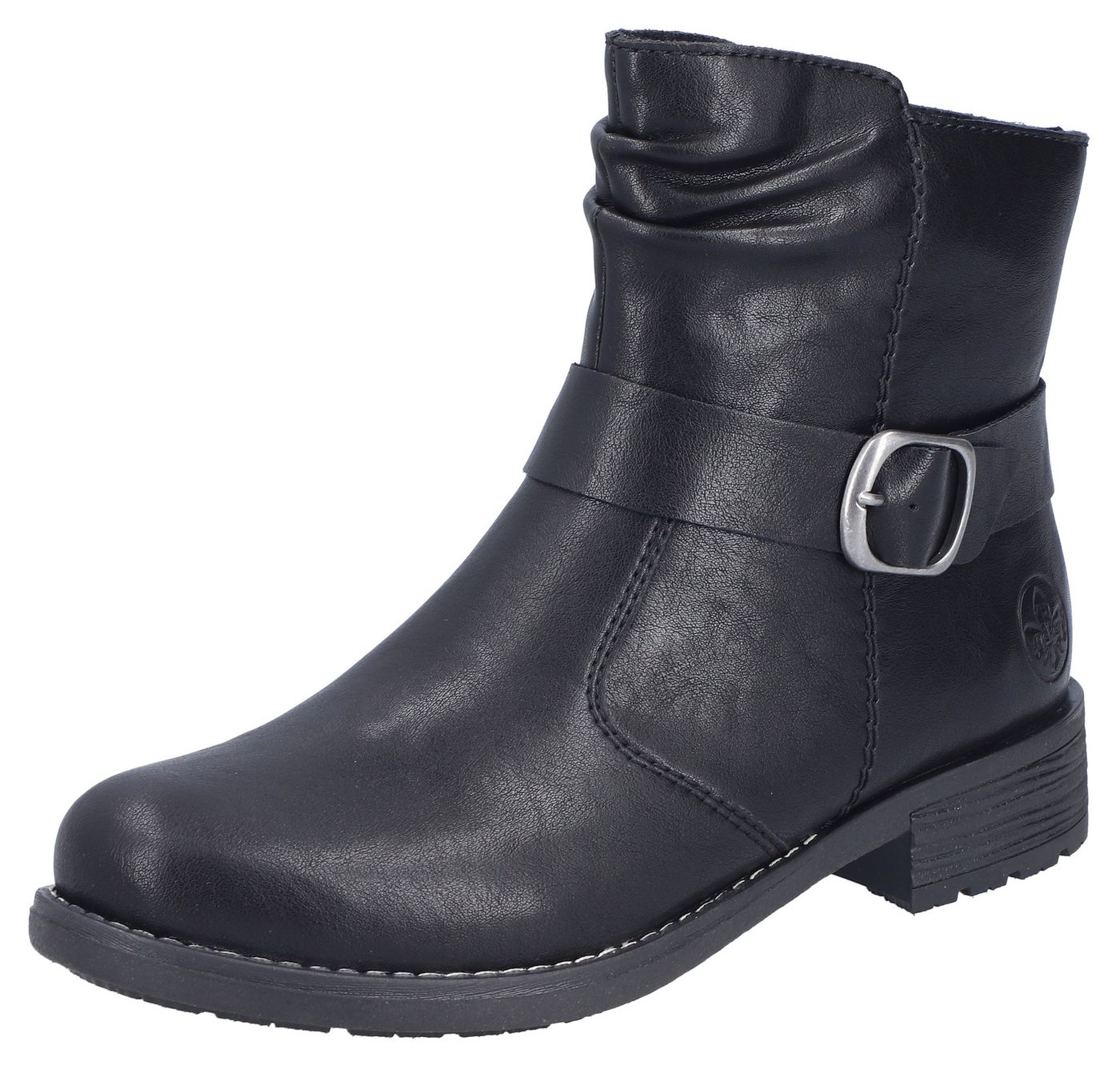Rieker Stiefelette Boots, Blockabsatz, mit Innenreißverschluss (schwarz)