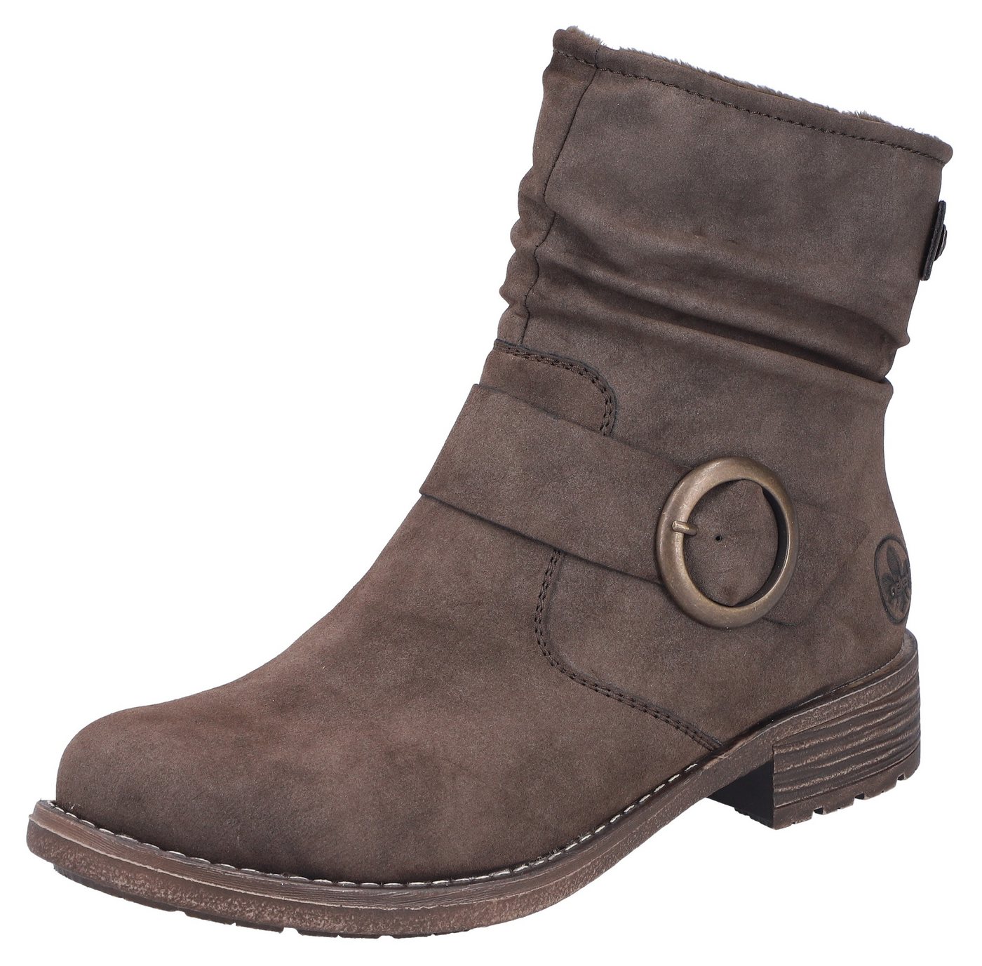 Rieker Stiefelette Boots, Blockabsatz, slouchy Schaft und Innenreißverschluss