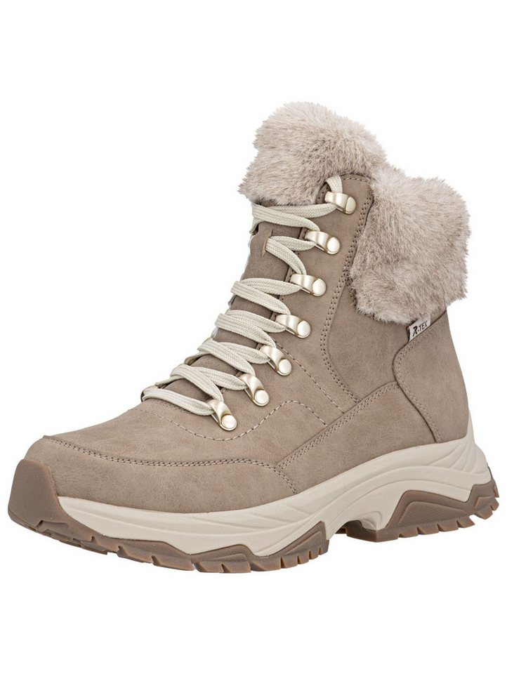 Rieker Stiefelette Glattleder Schnürstiefelette (beige)