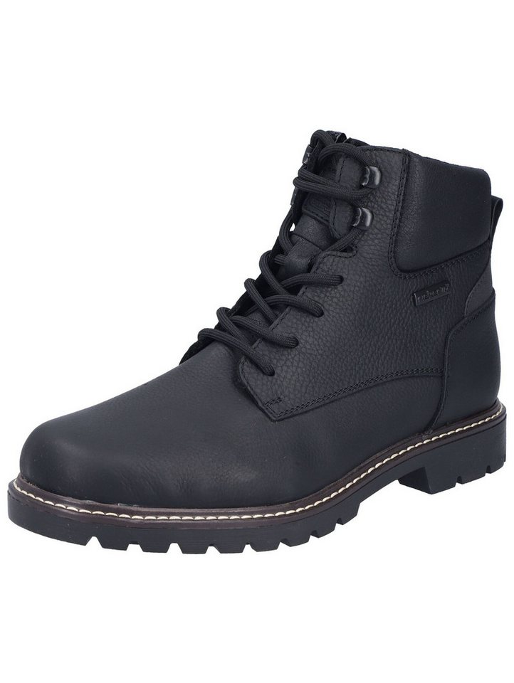 Rieker Stiefelette Glattleder Schnürstiefelette (schwarz)