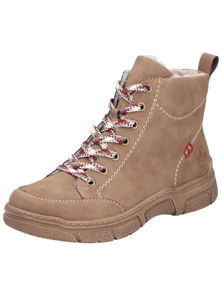 Rieker Stiefelette Lederimitat Schnürstiefelette (braun)