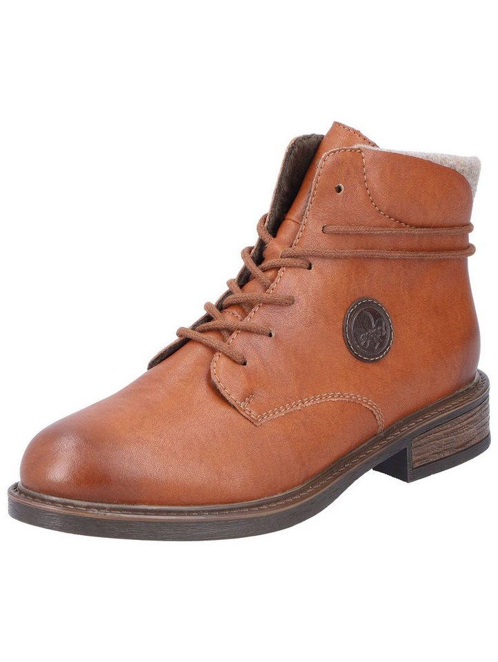Rieker Stiefelette Lederimitat Schnürstiefelette (braun)