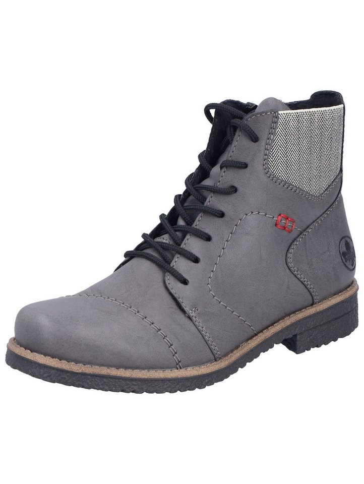 Rieker Stiefelette Lederimitat Schnürstiefelette (grau)