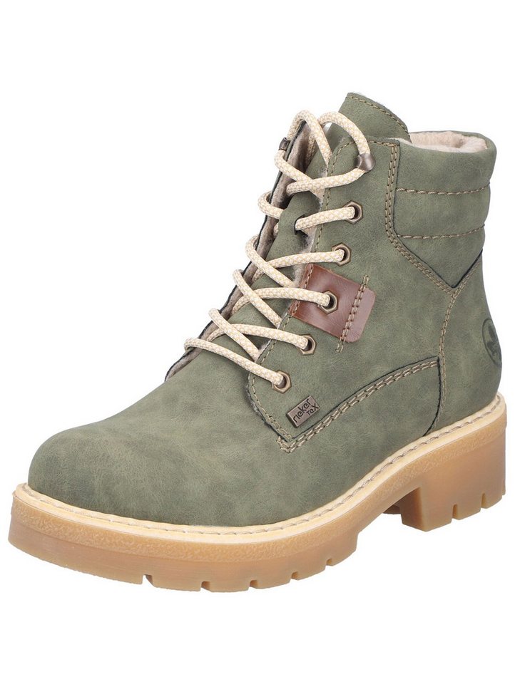 Rieker Stiefelette Lederimitat Schnürstiefelette (grün)